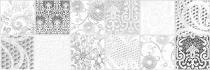 Декоративная плитка Cersanit MA2O091 Manhattan 60x20 белая матовая с орнаментом