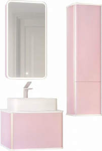 Зеркальный шкаф Jorno Pastel 46 Pas.03.46/PI с подсветкой Розовый иней