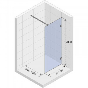 Душевая перегородка Riho SZ Scandic NXT X104 80 G001110120 (GX00492C0) профиль Хром стекло прозрачное