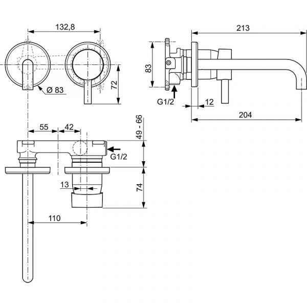 Смеситель для раковины Ideal Standard Ceraline A6938AA Хром