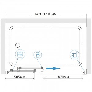 Шторка на ванну RGW Screens SC-41 150x150 04114115-11 профиль Хром стекло прозрачное