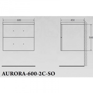 Тумба под раковину BelBagno Aurora 60 AURORA-600-2C-SO-RT подвесная Rovere Tabacco