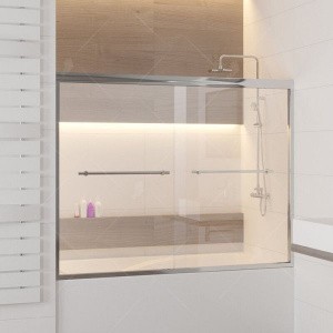 Шторка на ванну RGW Screens SC-60 150x150 профиль Хром стекло прозрачное