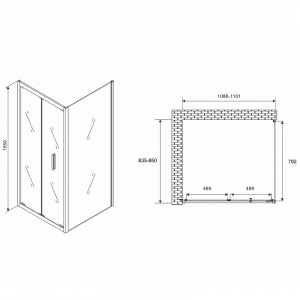 Душевой уголок Abber Sonnenstrand 110х85 AG07110-S85 профиль Хром стекло прозрачное