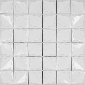 Мозаика Imagine!lab KKV50-1R 30.6x30.6 белая рельефная / глянцевая моноколор