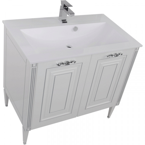 Комплект мебели для ванной Aquanet Паола 90 182133 Белый Серебро