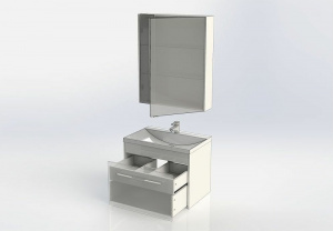 Комплект мебели для ванной Aquanet Августа 75 287682 подвесной Белый