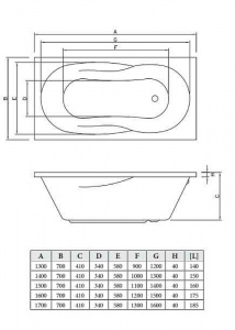 Акриловая ванна C-Bath Vesta 170x70 CBQ005005 без гидромассажа