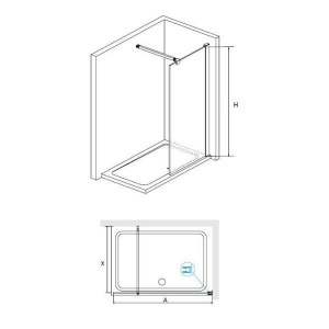 Перегородка для душа RGW WA-001-1200, Хром (Матовое-Сатинат)