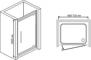 Душевая дверь в нишу RGW Passage PA-05 70 профиль Хром стекло прозрачное