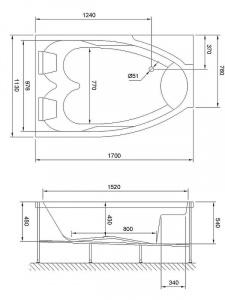 Акриловая ванна Royal Bath Shakespeare 170x110 RB652100SB-R без гидромассажа