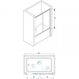 Шторка на ванну RGW Screens SC-62 150x150 01116215-21 профиль Хром стекло матовое-сатинат