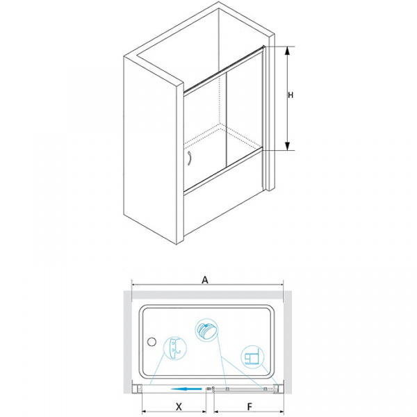 Шторка на ванну RGW Screens SC-62 150x150 01116215-11 профиль Хром стекло прозрачное