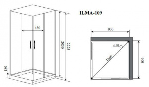 Душевая кабина Timo Ilma-109 90 x 90 см (Premium)