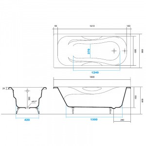 Чугунная ванна Aquatek Гамма 180x80 AQ8080F-00 без антискользящего покрытия