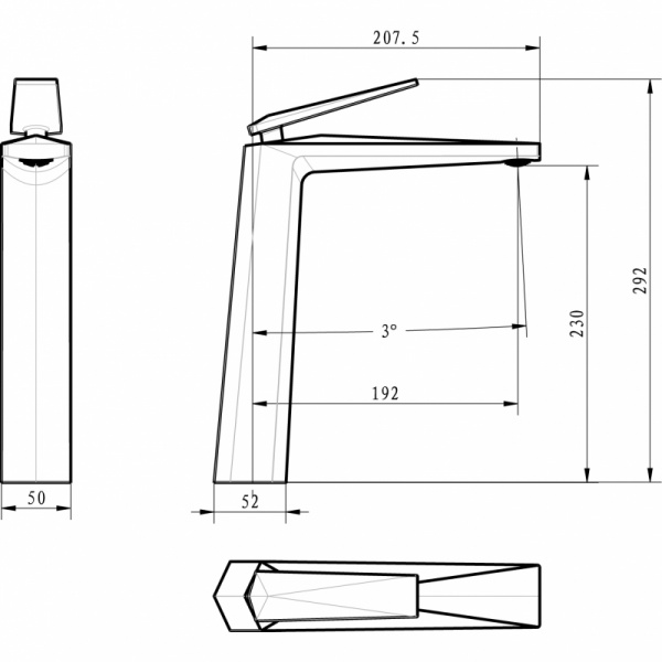 Смеситель для раковины Boheme Venturo 372-w Белый, Хром