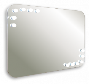 Зеркало AZARIO Эмбер 915х685 c подсветкой и диммером, сенсорный выключатель, 12 ламп к вомплекте (LED-00002506)
