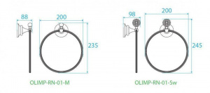 Кольцо для полотенец Cezares OLIMP-RN-03/24-Sw Золото