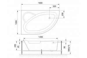 Акриловая ванна Royal Bath Alpine Standart 160x100 RB819101ST-L с гидромассажем