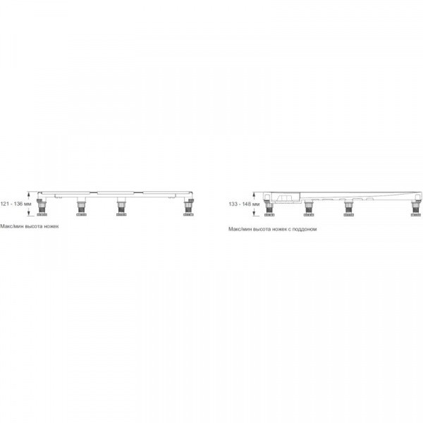 Набор увеличения высоты для душевого поддона до размера 120 см Jacob Delafon Panolux E62524-GA