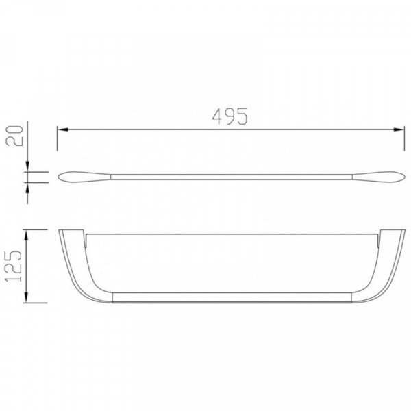 Полка стеклянная 49,5 см Abber Nord AA1555B