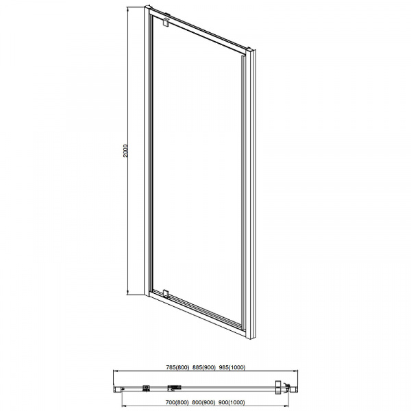 Душевая дверь Aquatek 90 AQNAA6211-90 профиль Хром стекло прозрачное