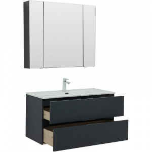 Комплект мебели для ванной Aquanet Алвита New 100 274201 подвесной Антрацит