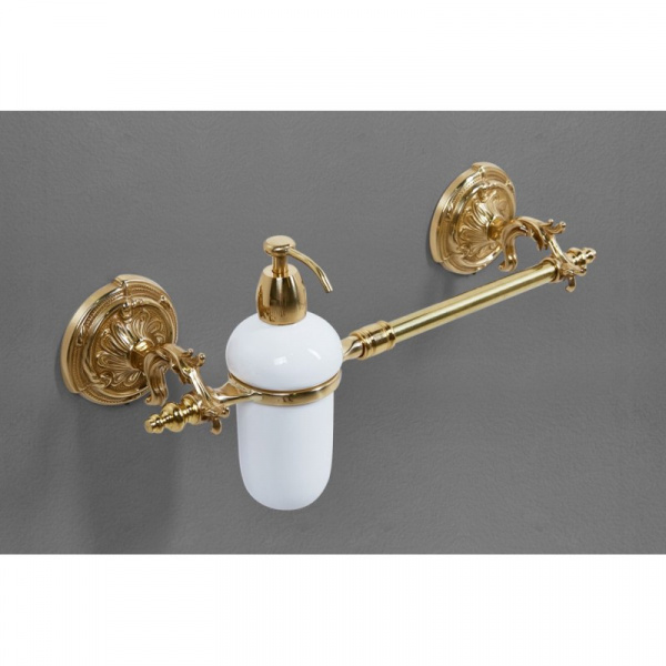 Полотенцедержатель с дозатором жидкого мыла античное золото Art&Max Barocco AM-2057D-Do-Ant