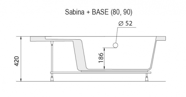 Панель для ванны Ravak SABINA-90 белая (A917001020)