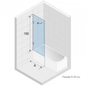 Шторка на ванну Riho VZ Scandic NXT X107 90 P G001132120 (GX01052C2) профиль Хром стекло прозрачное