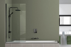Шторка для ванны Azario Merrit 80х140 цвет профиля черный (AZNF62111800BLACK)