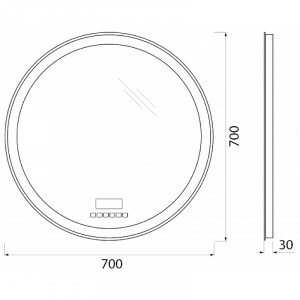 Зеркало BelBagno SPC-RNG-700-LED-TCH-RAD с подсветкой с сенсорным выключателем с bluetooth с термометром с радио