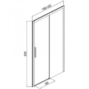 Душевая дверь Aquanet Pleasure AE60-N-140H200U-BT 140 225500 профиль Черный матовый стекло прозрачное