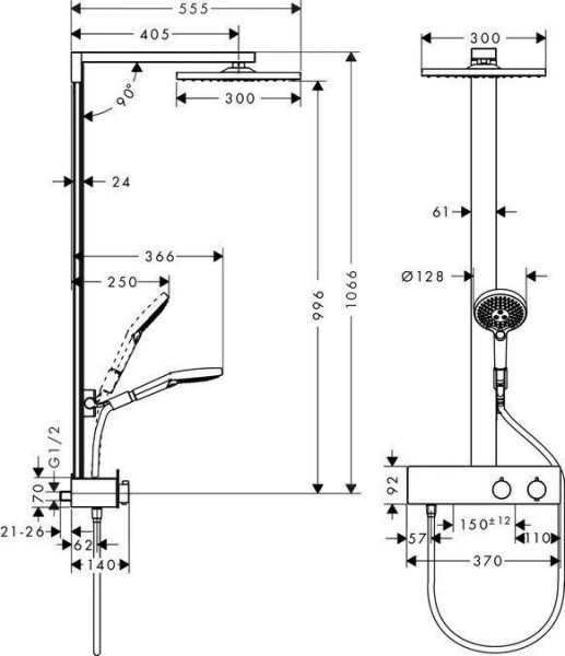 Душевая система Hansgrohe Raindance E 27361000 Хром