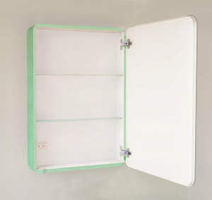 Зеркальный шкаф Jorno Pastel 60 Pas.03.60/BL с подсветкой Бирюзовый бриз