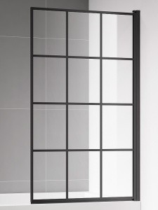 Шторка на ванну AQUAme 80 R AQM2858-R профиль Черный матовый стекло прозрачное
