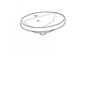VariForm Раковина встраиваемая в столешницу овальной формы, 55х45 см, с отв. под смеситель, с отв. перелива (500.720.01.2)