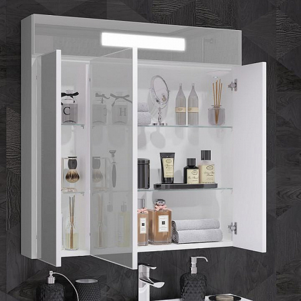 Зеркальный шкаф Opadiris Фреш 80 Z0000010398 с подсветкой Белый