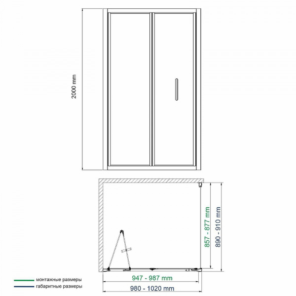 Душевой уголок WasserKRAFT Weser 100x90 78F22 профиль Хром стекло прозрачное