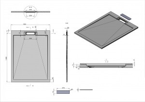 Душевой поддон из искусственного камня (120х90) Vincea VST-4SRL9012A,  антрацит