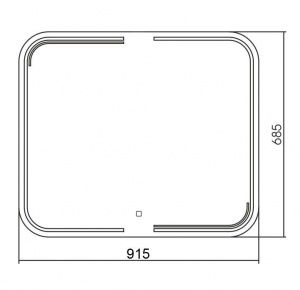 Зеркало AZARIO FORCE 915х685 подсветка с диммером, сенсорный выключатель, часы (LED-00002524)
