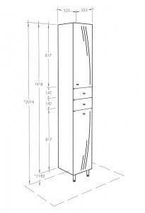 Шкаф пенал Aquaton Минима М 32 R 1A132303MN01R с бельевой корзиной Белый