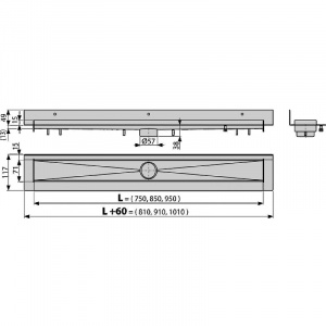 Душевой лоток Alcaplast Modular Wall APZ23-850 без решетки