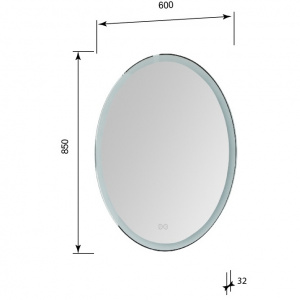 Зеркало Aquanet Комо 60 249357 с подсветкой с сенсорным выключаталем и функцией антизапотевания