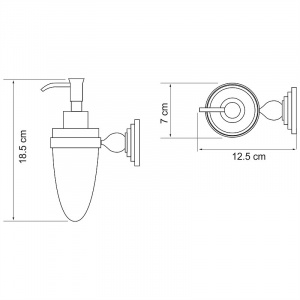 Дозатор для жидкого мыла WasserKRAFT Ammer K-7099 Хром матовый