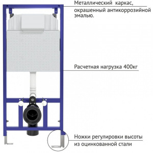 Комплект унитаза с инсталляцией Berges Wasserhaus Novum 042451 с сиденьем Микролифт и Черной клавишей смыва