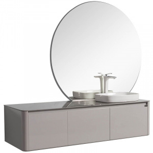 Комплект мебели для ванной Black&White Universe R 9151601 подвесной Серый