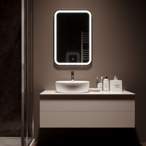Зеркало AZARIO Мальта-8 550х800 c подсветкой и диммером, bluetooth, подогрев,сенсорный выключатель (LED-00002378)
