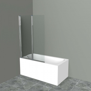 Шторка на ванну BelBagno UNO-V-2-120/150-C-Cr профиль Хром стекло прозрачное