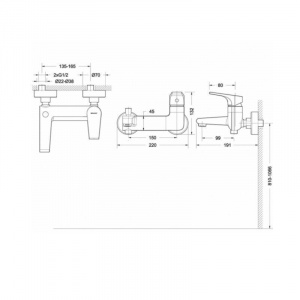 Смеситель для ванны Bravat Vega F6119177CP-01 Хром